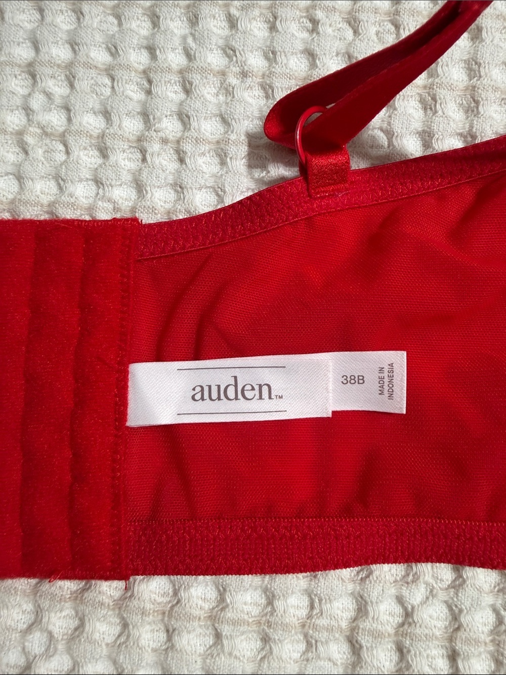 Auden Red Lace Longline Push-Up Bra with Molded Cups - Picture 3 of 6